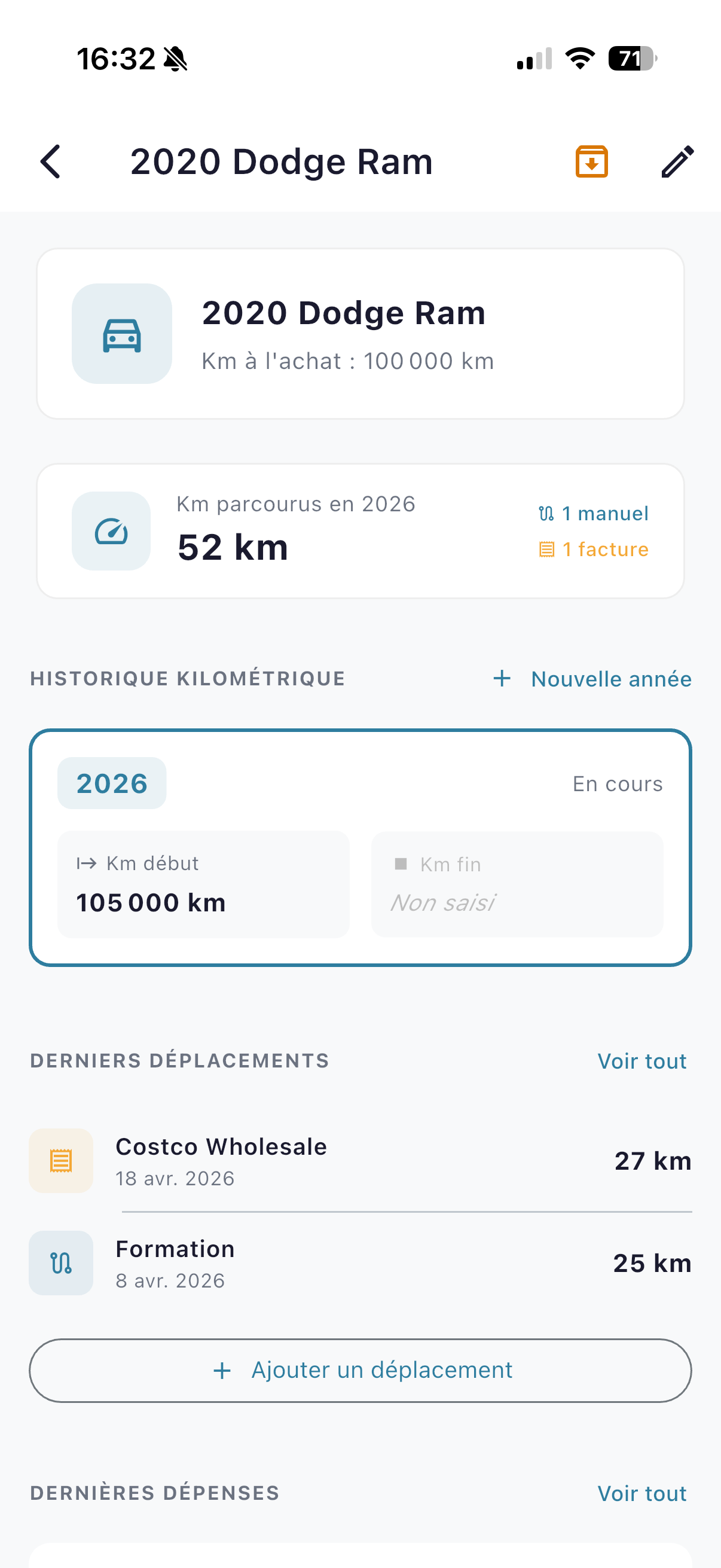 Module véhicules et kilométrage — GardiePro